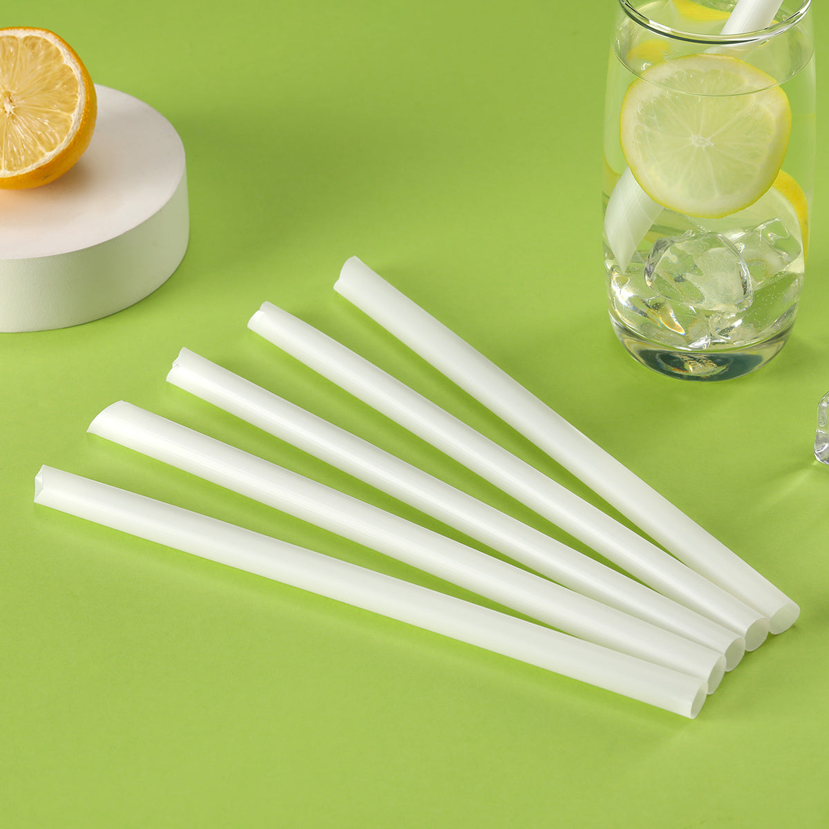 Biodegradable White Reusable Straws